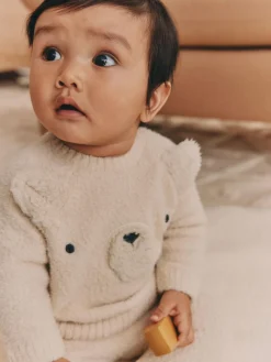 Sale Next Neutral Bear Knitted Top and Leggings Set (0mths-2yrs)