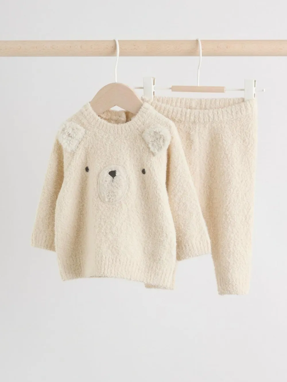 Sale Next Neutral Bear Knitted Top and Leggings Set (0mths-2yrs)