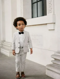 Hot Next Blazer Shirt Trousers and Bow Tie Set (3mths-9yrs) Neutral