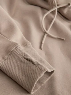 Next Neutral Brown Active Longline Overhead Seam Detail Supersoft Hoodie with Pockets^Women Hoodies & Sweatshirts|Sportswear
