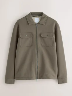 Clearance Next Borg Fleece Lined Shacket Neutral Brown