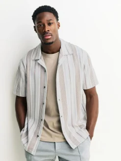 Next Regular Fit Stripe Short Sleeve Jersey Shirt^ Shirts