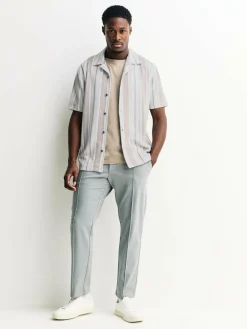 Next Regular Fit Stripe Short Sleeve Jersey Shirt^ Shirts