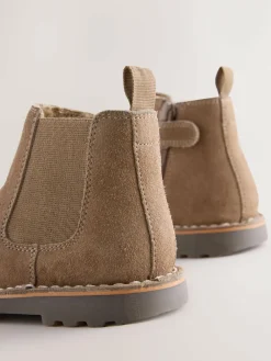 Outlet Next Neutral Brown Standard Fit (F) Suede Chelsea Boots