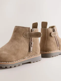Outlet Next Neutral Brown Standard Fit (F) Suede Chelsea Boots
