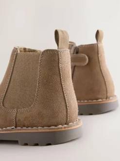 Sale Next Neutral Brown Wide Fit (G) Suede Chelsea Boots