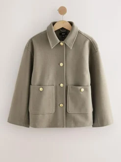 Next Brushed Collared Jacket^Women Coats & Jackets|Coats & Jackets