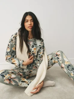 Clearance Next Long Sleeve Pyjamas Neutral Cat