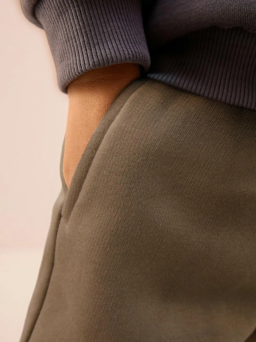 Clearance Next Neutral Cement Single Wide Leg Jersey Joggers (3mths-7yrs)