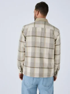 Clearance Next Neutral Check Borg Lined Shacket