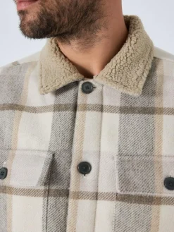 Clearance Next Neutral Check Borg Lined Shacket