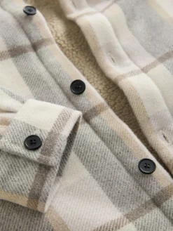 Clearance Next Neutral Check Borg Lined Shacket