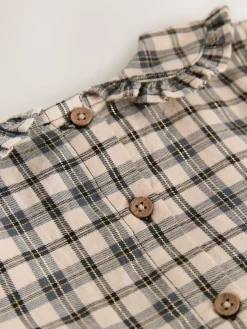 Sale Next Long Sleeve Collar Dress (3mths-8yrs) Neutral Check