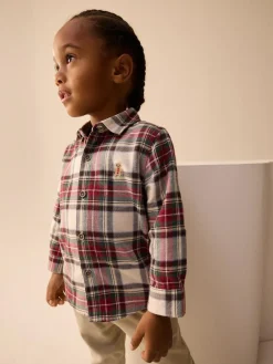 Sale Next Long Sleeve Character Shirt (3mths-7yrs) Neutral Check