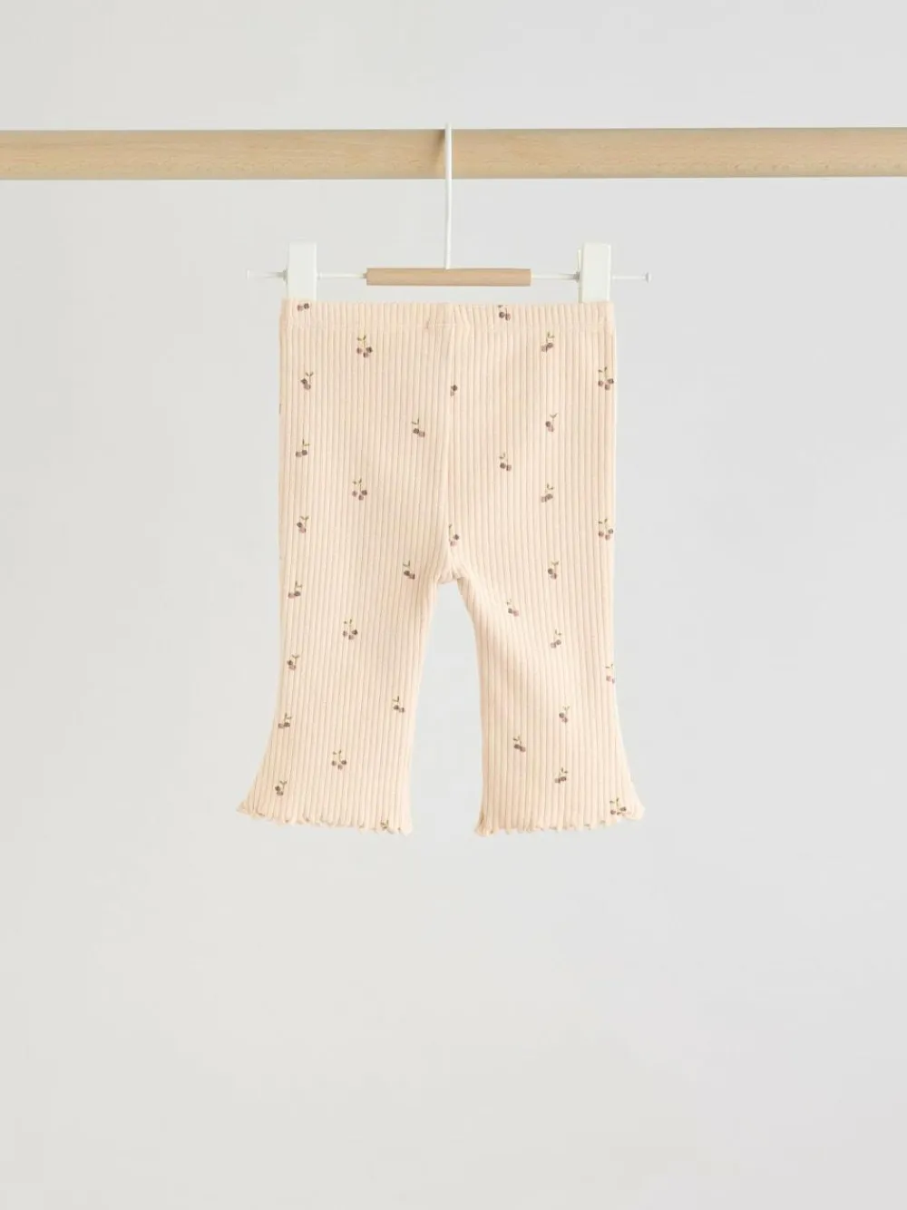 Sale Next Neutral Cherry Knitted Gilet, Long Sleeve Top and Leggings 3 Piece Set (0mths-3yrs)