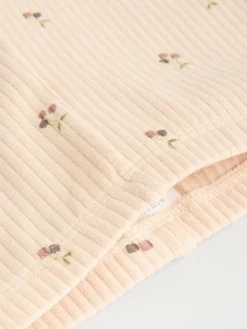 Sale Next Neutral Cherry Knitted Gilet, Long Sleeve Top and Leggings 3 Piece Set (0mths-3yrs)