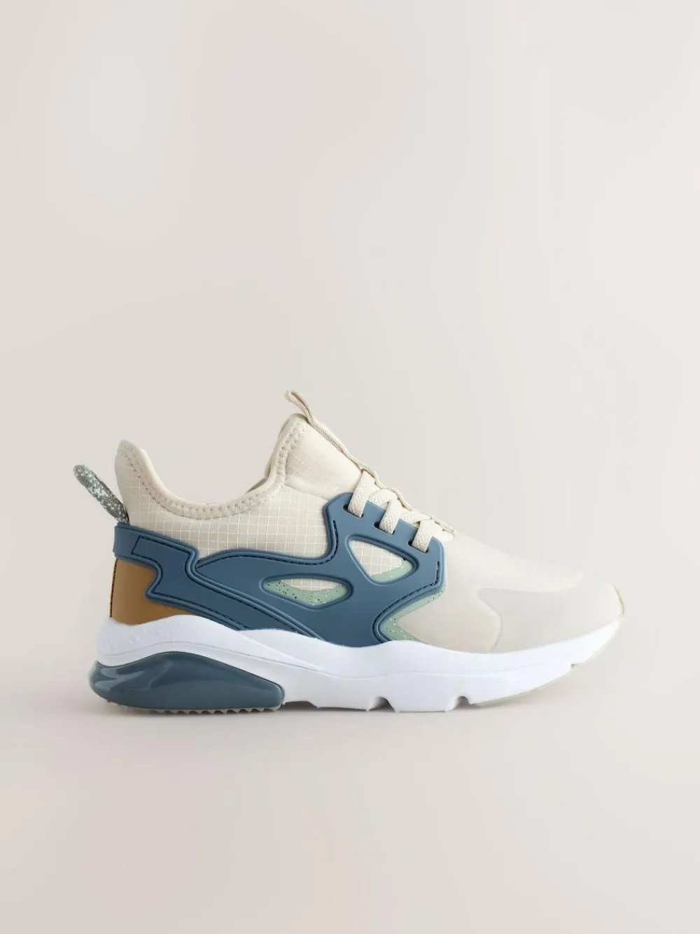 Best Next Neutral Colourblock Standard Fit (F) Elastic Lace Trainers