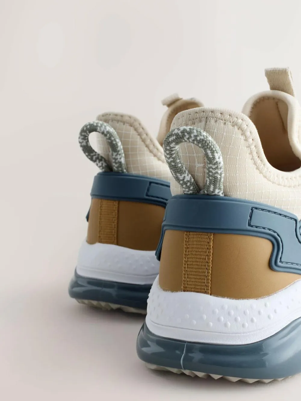 Best Next Neutral Colourblock Standard Fit (F) Elastic Lace Trainers