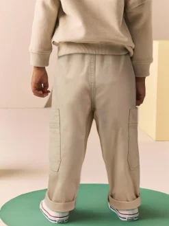 Online Next Side Pocket Pull On Trousers (3mths-7yrs) Neutral Cream
