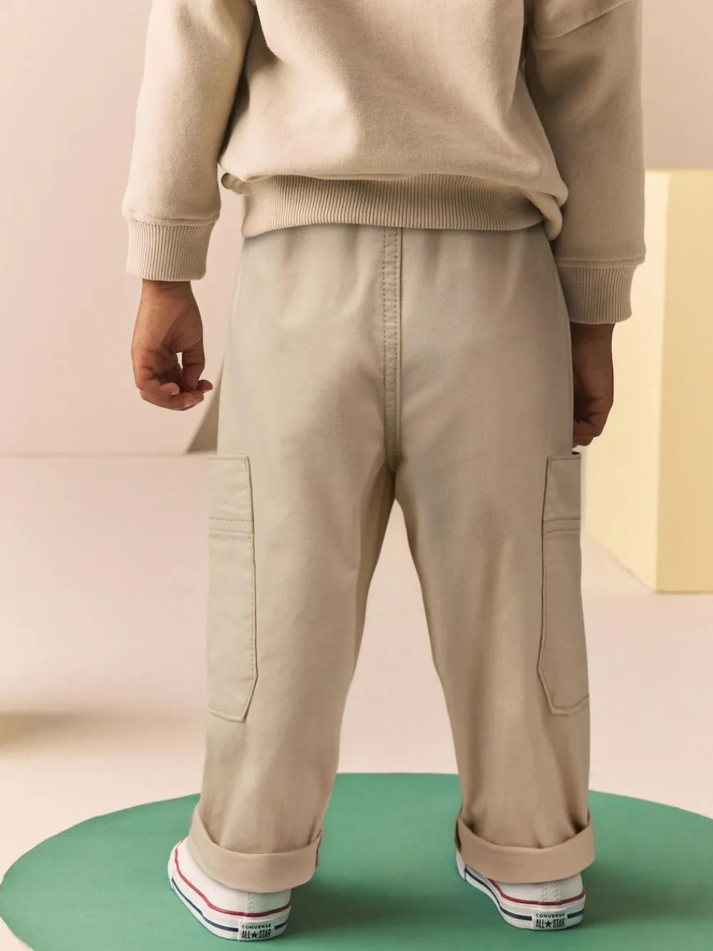 Online Next Side Pocket Pull On Trousers (3mths-7yrs) Neutral Cream