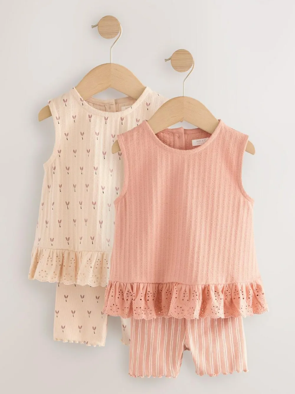 Next Vest and Shorts Set 2 Pack (3mths-7yrs) Neutral Ditsy