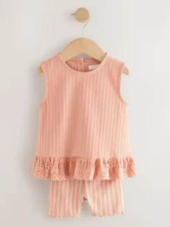 Next Vest and Shorts Set 2 Pack (3mths-7yrs) Neutral Ditsy