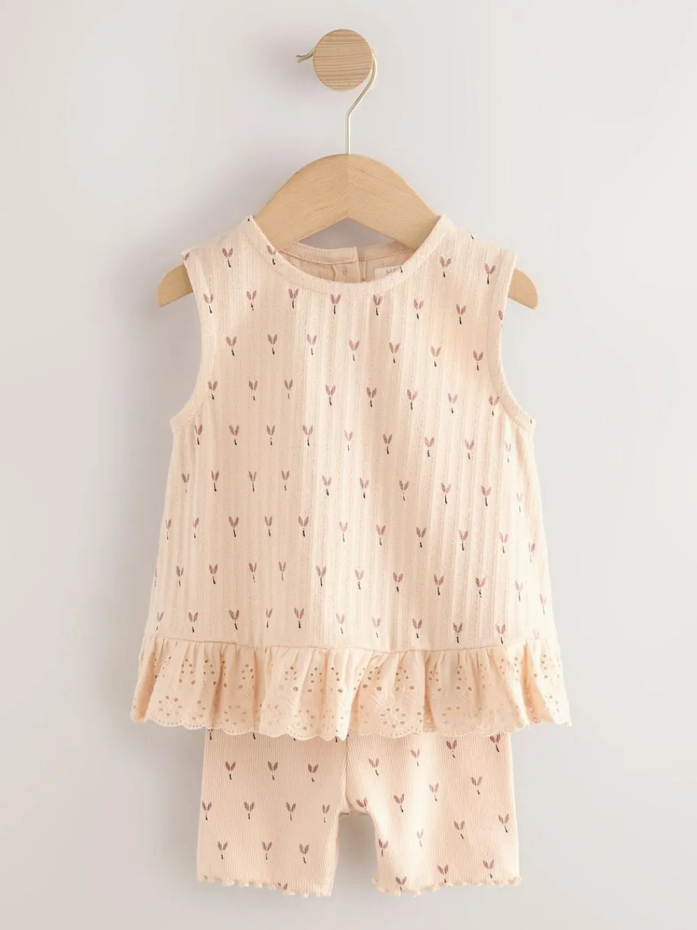 Next Vest and Shorts Set 2 Pack (3mths-7yrs) Neutral Ditsy