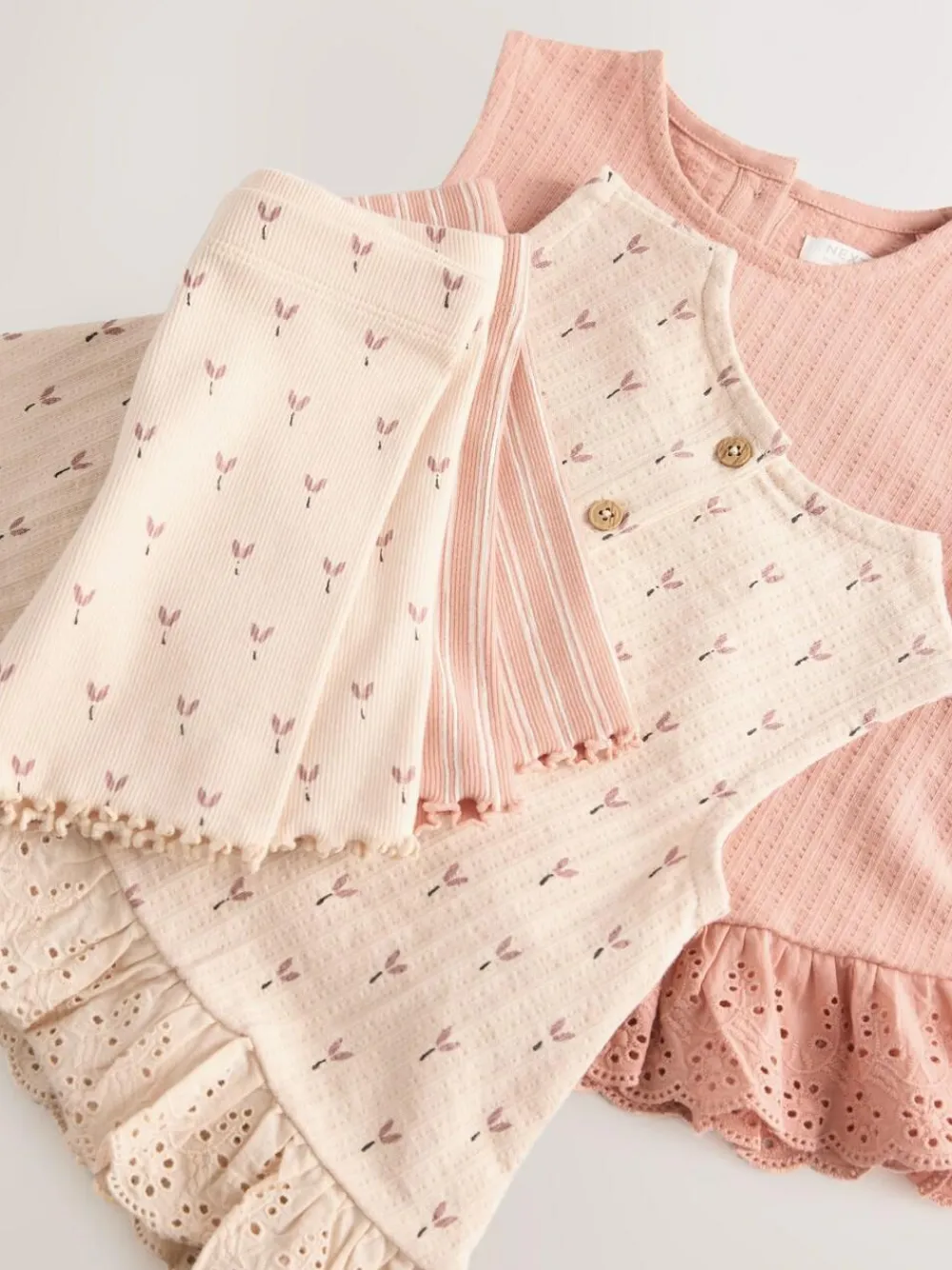 Next Vest and Shorts Set 2 Pack (3mths-7yrs) Neutral Ditsy