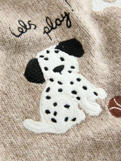 Next Neutral Dogs Knitted Crew Neck Jumper (3mths-7yrs)^BOY Knitwear|Knitwear