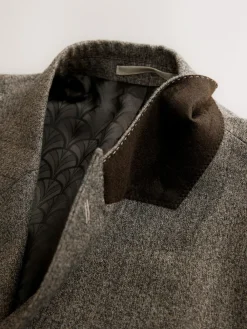 Hot Next Neutral Double Breasted Merino Wool Blend Suit Jacket