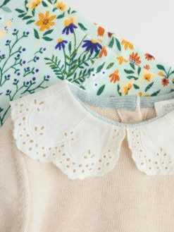 Best Next Neutral Duck/ Sage Ditsy Baby Knitted Jumper and Leggings 2 Piece Set (0mths-3yrs)