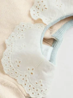 Best Next Neutral Duck/ Sage Ditsy Baby Knitted Jumper and Leggings 2 Piece Set (0mths-3yrs)