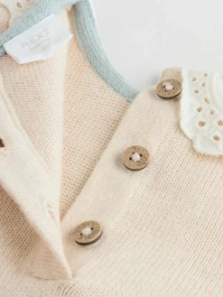 Best Next Neutral Duck/ Sage Ditsy Baby Knitted Jumper and Leggings 2 Piece Set (0mths-3yrs)