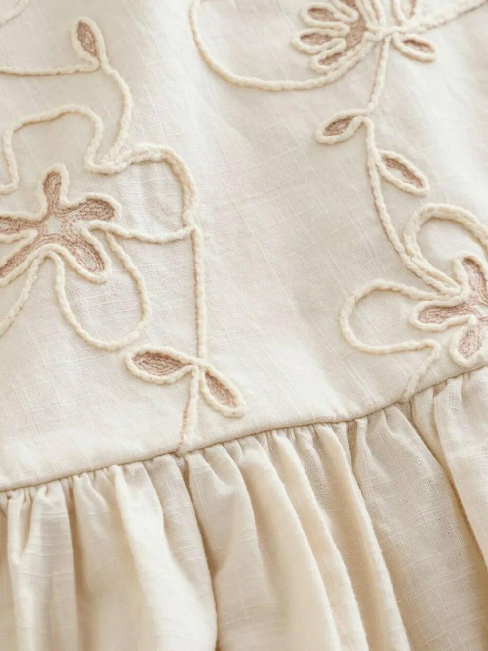 Sale Next Neutral Embroidered Blouse And Trousers Co-ord Set (3mths-8yrs)