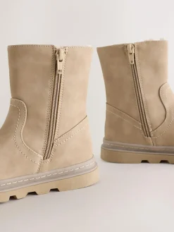 Hot Next Faux Fur Lined Tassel Boots Neutral