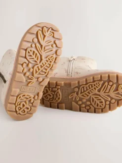 Sale Next Neutral Floral Standard Fit (F) Chelsea Zip Tassel Ankle Boots