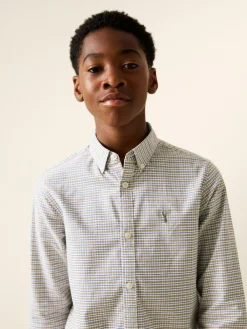 Clearance Next Neutral Gingham Single Oxford Shirt (3-16yrs)