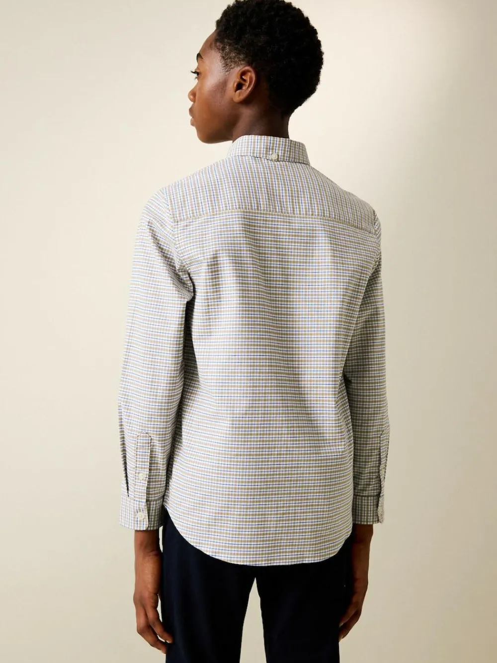 Clearance Next Neutral Gingham Single Oxford Shirt (3-16yrs)