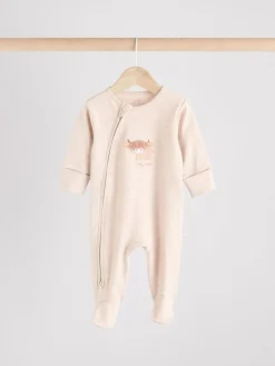 Next Neutral Hamish Baby 100% Cotton Sleepsuits 3 Pack (0mths-2yrs)^BOY Unisex|Nightwear