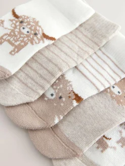 Outlet Next Baby Socks 5 Pack (0mths-2yrs) Neutral Hamish