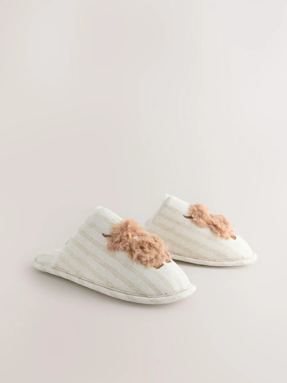 Next Neutral Hamish Linen Mule Slippers^Women All Night & Lounge