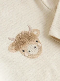 Clearance Next Neutral Hamish Long Sleeve Baby Bodysuits 3 Pack