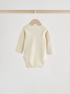 Clearance Next Neutral Hamish Long Sleeve Baby Bodysuits 3 Pack