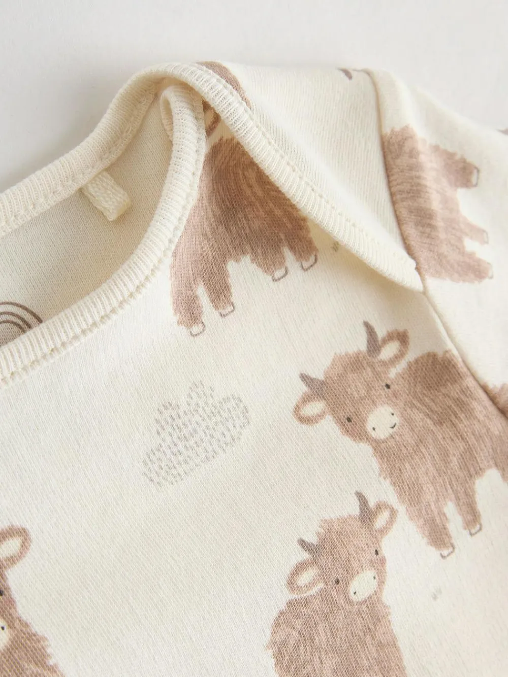 Clearance Next Neutral Hamish Long Sleeve Baby Bodysuits 3 Pack