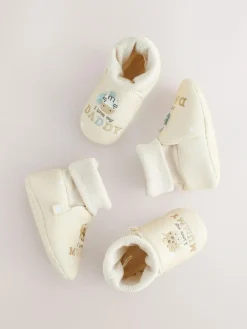 Best Next Neutral I Love Mummy/Daddy Baby Sock Top Bootie Shoes (0-18mths)