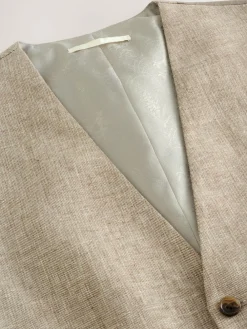 Online Next Linen Blend Texture Suit Waistcoat Neutral