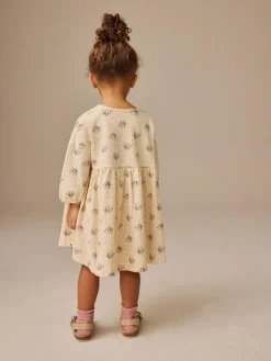 Next Neutral Long Sleeve Jersey Dress (3mths-7yrs)