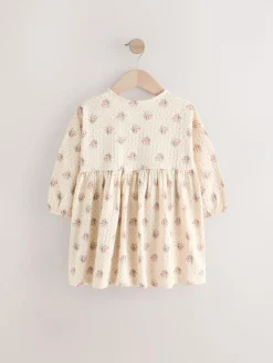Next Neutral Long Sleeve Jersey Dress (3mths-7yrs)