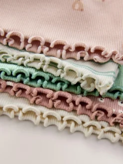 Next Neutral Long Sleeve Rib Tops 5 Pack (3mths-7yrs)^ Newborn Clothing|Baby Girls