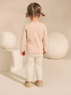 Next Neutral Long Sleeve Rib Tops 5 Pack (3mths-7yrs)^ Newborn Clothing|Baby Girls